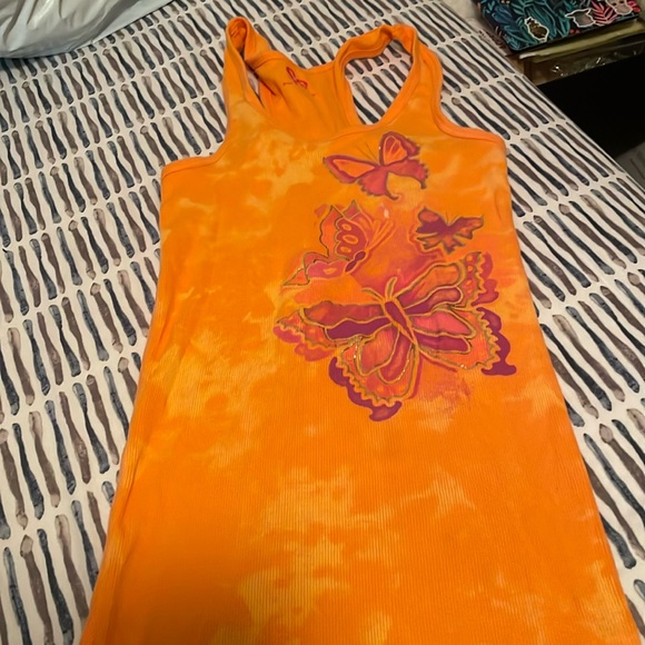 SO 2000’s orange butterfly tie dye tank - Picture 1 of 3